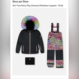 Deux par Deux Black and Rainbow Snowsuit for Kids